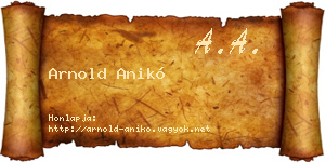 Arnold Anikó névjegykártya