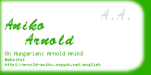 aniko arnold business card
